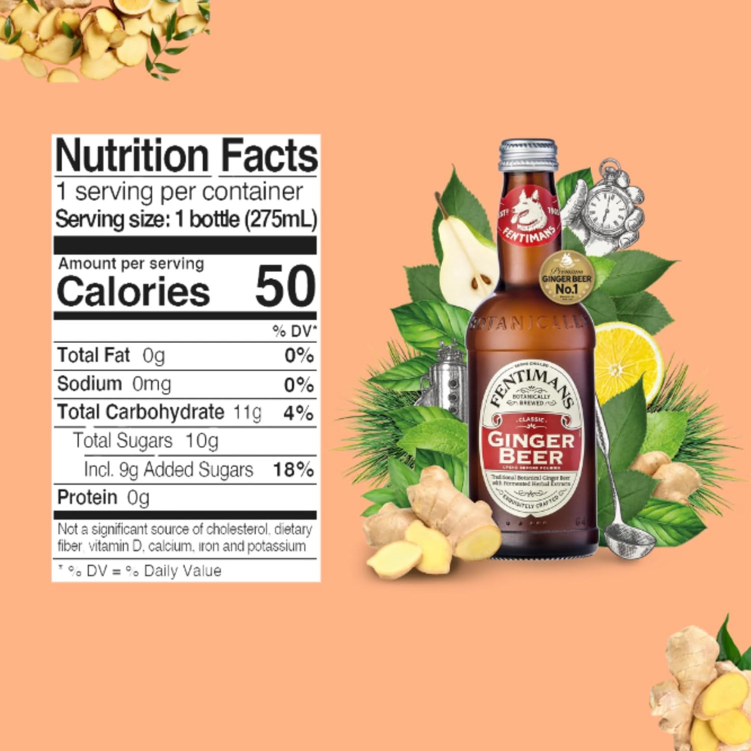 Fentimans Sparkling Ginger Beer - Ginger Ale